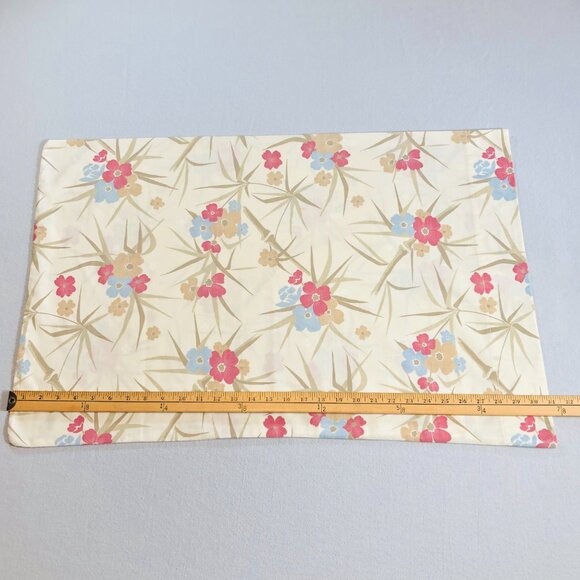 Vintage WABASSO Floral Pillowcase- SINGLE: Raspberry Pink & Glacier Blue Wildflo - Picture 9 of 11